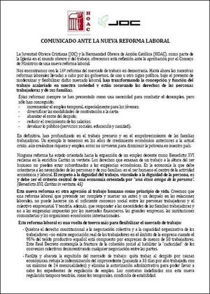 El Cristianismo y la Reforma Laboral 